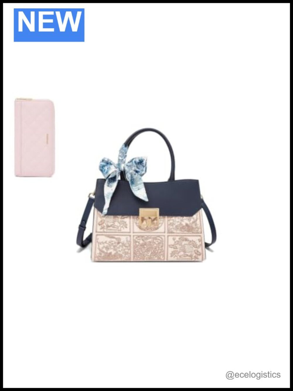 Medium Tote Bag with Detachable Strap and Slim Leather Wallet Bundle